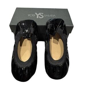 YOSI SAMRA black patent ballet flats - size 8C